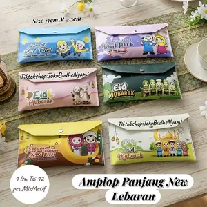 Amplop Dompet Panjang Edisi Lebaran Imlek Natal 1 Pack Isi 12pcs Motif Mix