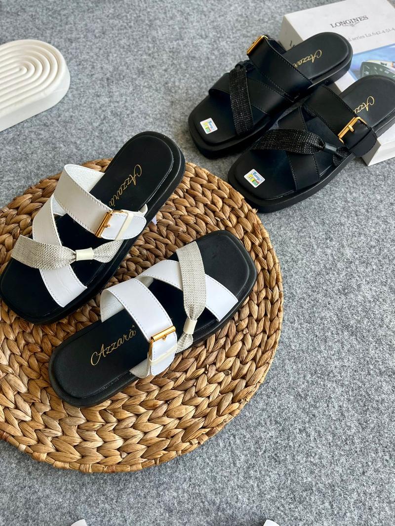 Product Introduction of Sendal Selop Silang Sandal Wanita Platform Korea Style Kekinian 1