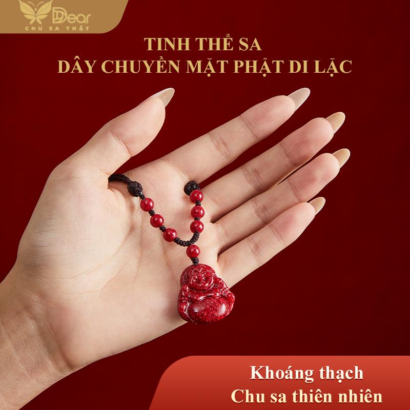 Dây chuyền Chu Sa Tinh Thể Sa Phật Di Lặc Trang Sức Đá Quý Cao Cấp Chu Sa Tự Nhiên Phong Cách Thanh Lịch Phù Hợp Đeo Hằng Ngày Hàng Mới Về Xu Hướng Tiktok Dear Fashion Jewelry