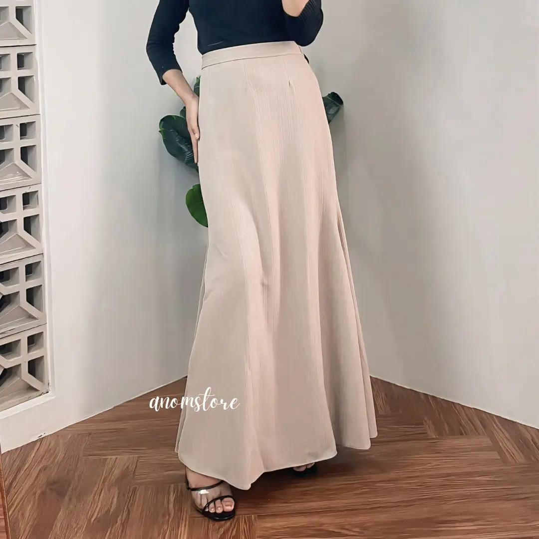 Yura Mermaid Skirt - Rok Duyung Knit Premium Wanita Dewasa Melar Jumbo Terbaru Kekinian Fit Panjang Bawahan Serut