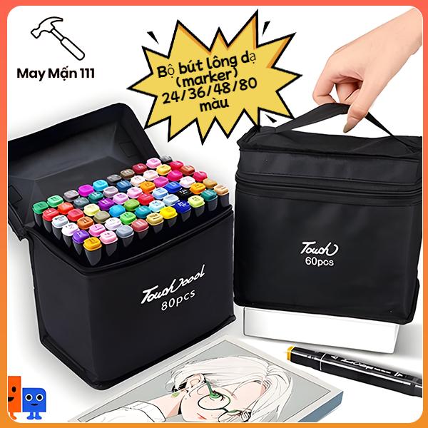  Bộ bút lông dạ  marker  lưỡi kép 24 36 48 80 màu - Dầu cồn khô nhanh chuyên dụng cho Đầu bút sơn chống nước  paint marker  Thiết kế   Vẽ tranh   Graffiti   Bảng trắng 