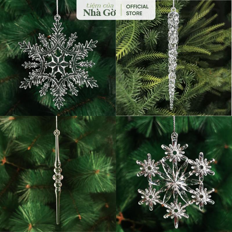 Set Pha Lê Treo Trang Trí Cây Thông Noel 2025 Nhà Gờ Lấp Lánh Decor Giáng Sinh PKNOEL25M3 