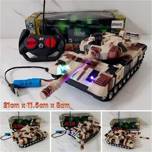 MAINAN RC MOBIL MILITARY WAR TANK BATTLE TANK REMOTE CONTROL Baterai Toys rc  tank full