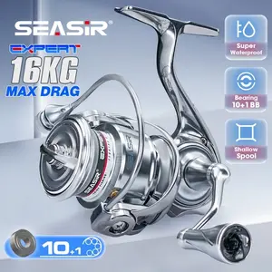 Seasir Expert Spinning Fishing Reel 1500S-4000S, 10+1BB, 5.2:1, 16Kg Max Drag, Gagang Logam Satu Bagian, Kumparan Dangkal, Tahan Air IPX 6, Reel Pancing Air Tawar dan Air Asin