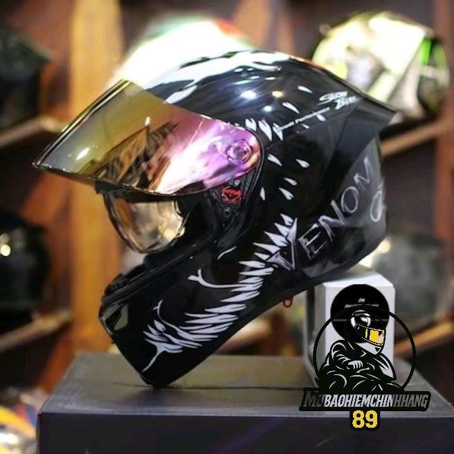  Mũ bảo hiểm full face 2 kính Royal M266 Dán Tem VeNom-Trọng Lượng 1.2kg-3 Size-Bảo vệ tối đa Helmet mũ venom v2 