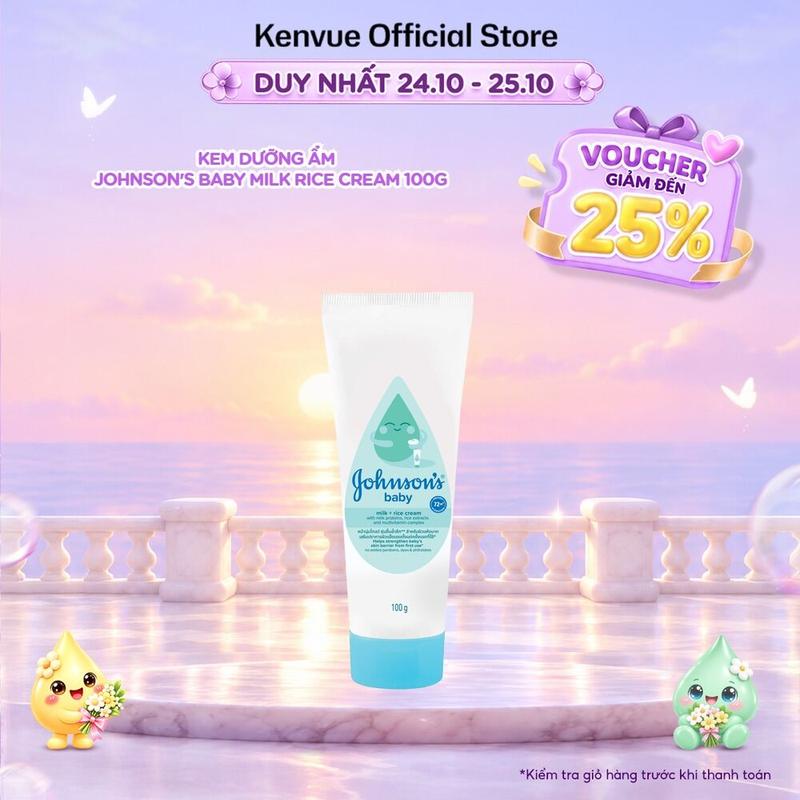 Kem dưỡng da chứa Sữa gạo Johnson's Baby Cream 100g