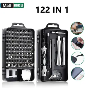 ISKU Obeng Set 122 in 1 Multifungsi Alat Bongkar Mini Precision untuk Smartphone Laptop Reparasi Bahan Baja Paduan Vanadium Krom Portabel dan Mudah Dibawa