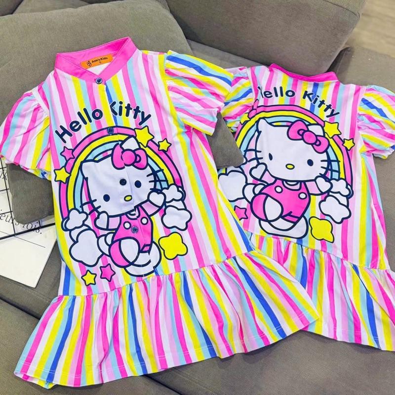 (10kg tới 48kg)ĐẦM xuống dáng xinh tung tung thun lạnh in hoạ tiết 3d  cho bé chất thun lạnh in hoạ tiết 3D mặc nhà, mặc ngủ xinh xắn đáng yêu Top Nữ Voi Nón pijama  cho áo  ngủ đồ  ngủ labubu