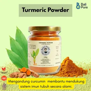 Bali Pure Home Industry - Kunyit Bubuk Murni Alami (Turmeric Powder)  100gr  Bahan Rempah Natural