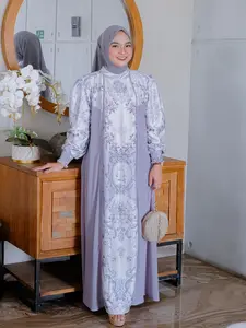 Arnufi - Gamis Arbella Ceruty Combi Silky Muslim Wanita Dewasa Dress Outfit Mewah