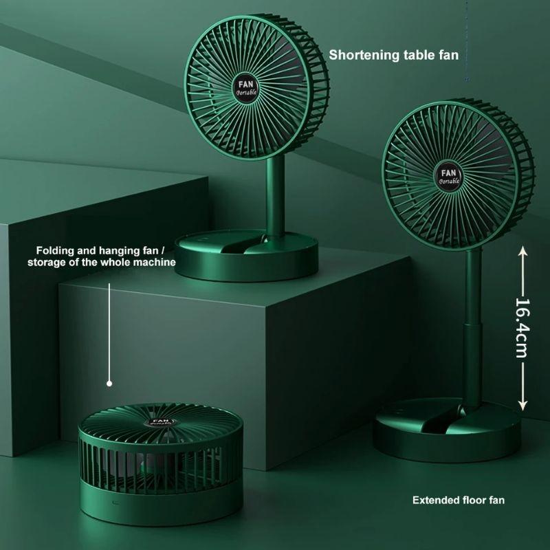 Product Introduction of Telescopic Folding Fan Rechargeable Mini Desk Fan / USB Portable Fan / Table Fan Strong Wind Quiet Adjustable Kipas 26