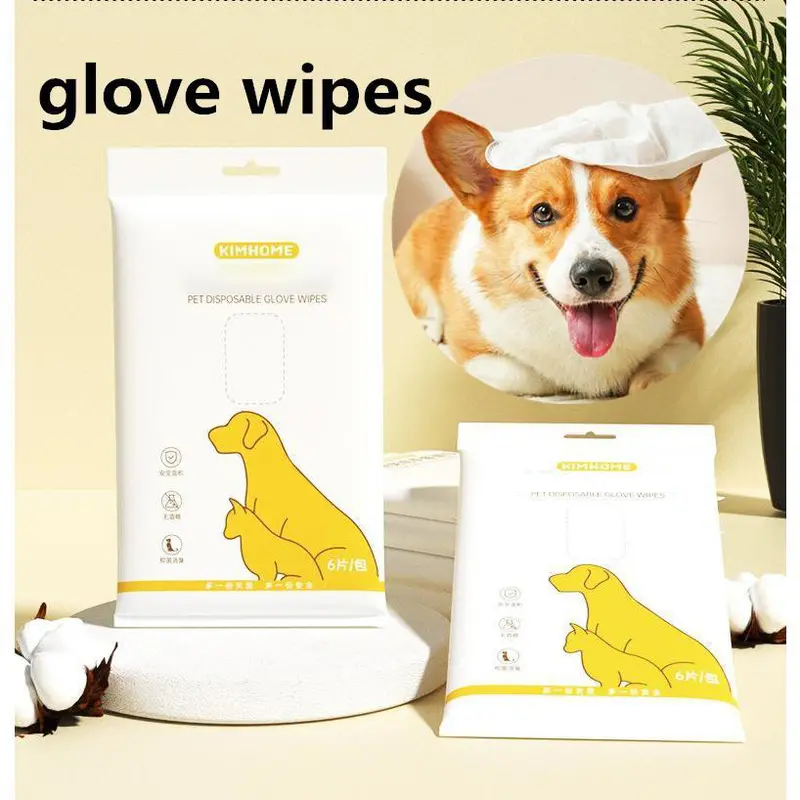 「COD」FOLOPETS Sarung Tangan Mandi Kucing & Dog Cleaning Gloves 2in1 6Lembar Wet Dry Grooming Tanpa Air Sisir Bulu Anti Kusut Bau Hilang 99% Bebas Alkohol Tersedia 1