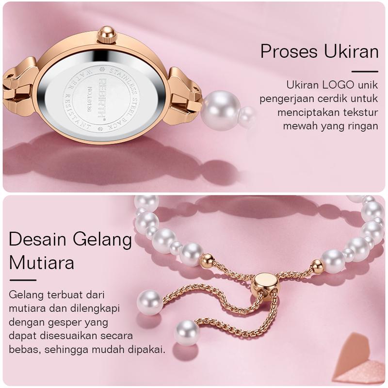 REBIRTH Jam Tangan Wanita Gelang Anti Air Original Korea Elgant Model Tali Mutiara Jam Tangan Cewek   REL0136 8