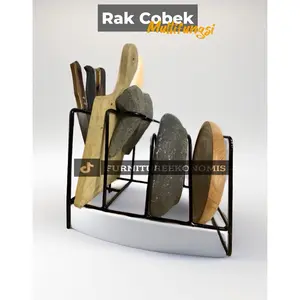 Rak Cobek Tempat Cobek & Talenan Pisau Dapur Besi Kitchenware Multifungsi Peralatan Knife SNI 8MM Anti Karat