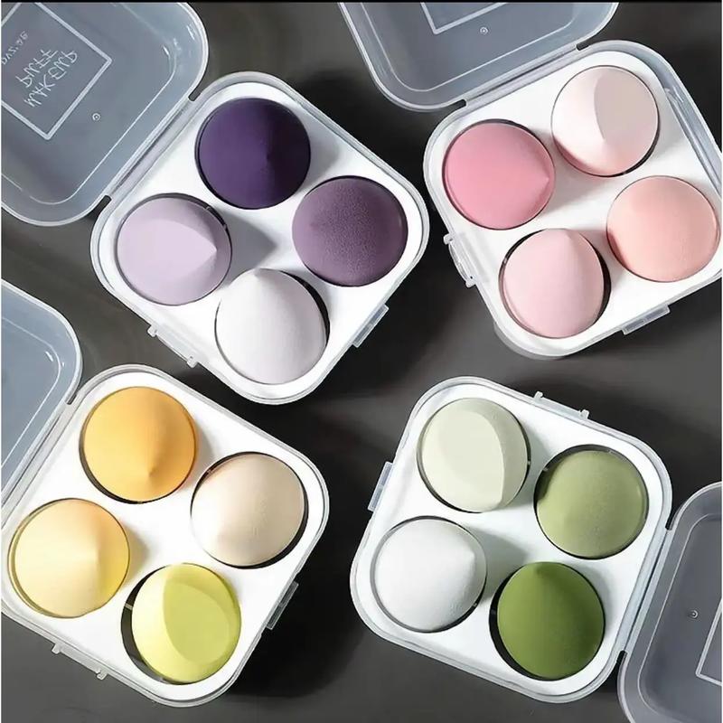 Hộp 4 Bông Mút Trang Điểm Hình Trứng Mỹ Phẩm Makeup Cosmetic