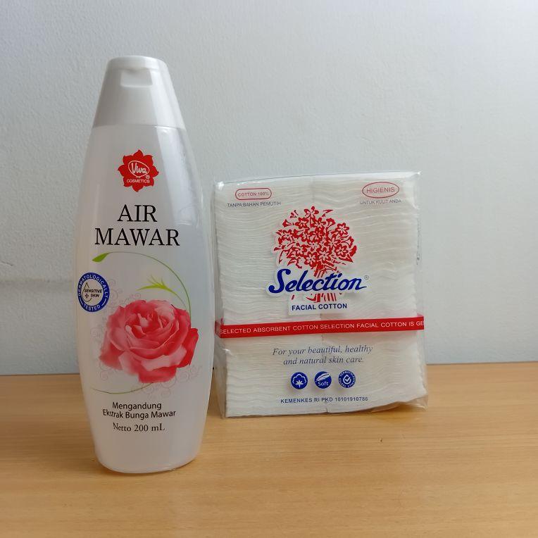 Viva Cosmetics Air Mawar 200ml Plus Kapas Selection Kulit Wajah Napak Lebih Sehat
