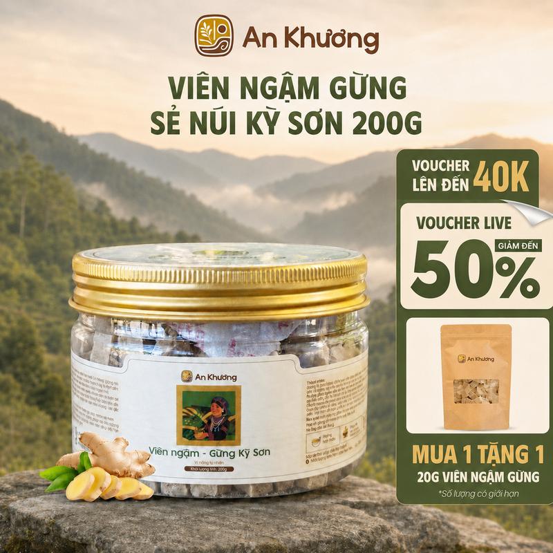Viên ngậm gừng An Khương, cay thơm đậm vị - Gừng Kỳ Sơn