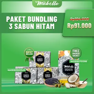 Mabello Paket Bundling 3 Sabun Free Masker /Sabun/ Scrub/ Mencerahkan Kelapa Kusam Memudarkan Tubuh