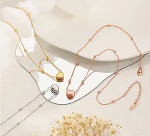 Adore Kalung Titanium Wanita Model Love Fashion Korea - 1018