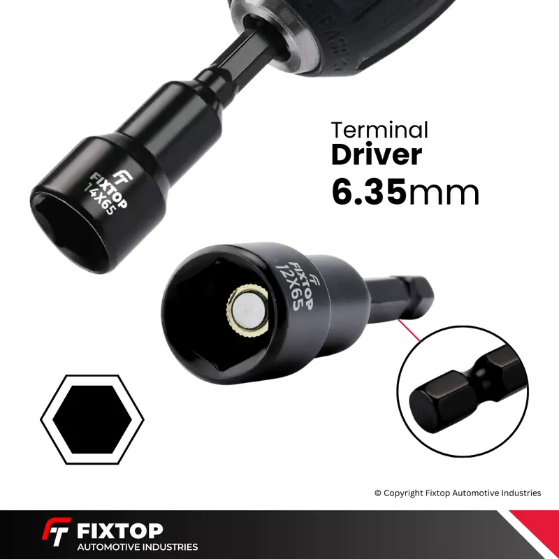 FIXTOP Mata Shock Roofing Magnet 1/4 Hex 6mm 8mm 10mm 12mm 13mm 14mm Magnetic Power Nut Impact Driver 2
