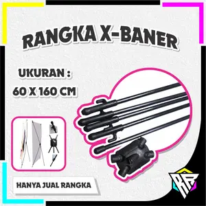 (SIAP KIRIM) RANGKA XBANNER HITAM / STAND BANNER UKURAN 60X160CM