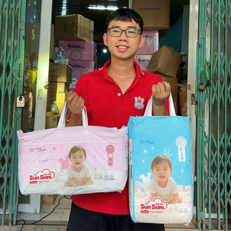 SIÊU KHUYỄN MÃI Combo 2 Bịch Bỉm Hàn Quốc Cao Cấp Sun Sum Royal Ôm Trọn Giấc Ngủ Bé Yêu - Bác Sĩ Bỉm Sữa