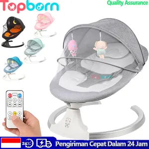 Topborn Kursi Goyang Listrik Buaian Bayi Penggerak Listrik Amplitudo Multi-frekuensi Dikontrol Dari Jarak Jauh Bebaskan Tangan Ibu Membantu Bayi Tidur DenganCepat