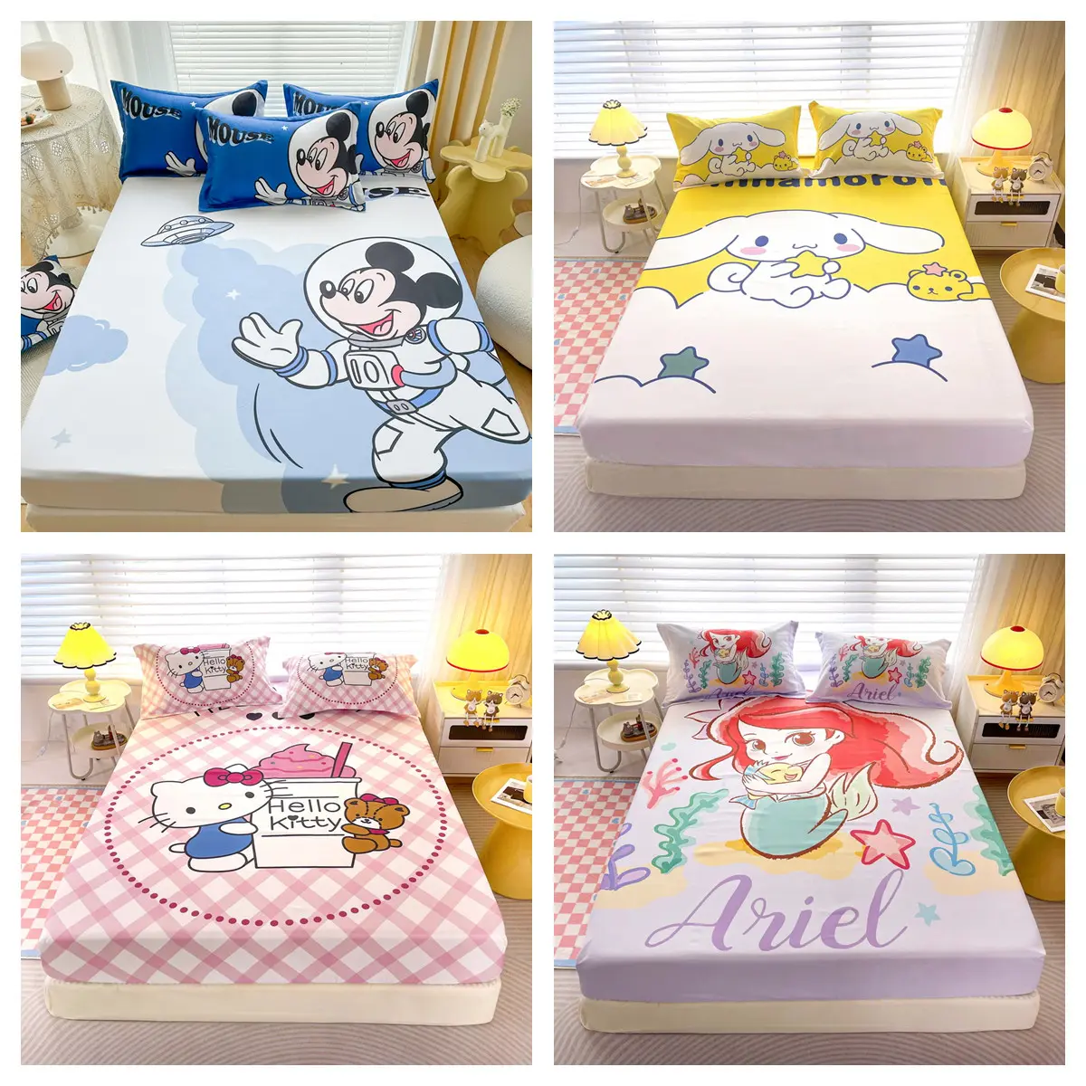 100% Cotton Premium Cotton Green dog Fitted Bedsheet Super Comfortable Cadar With Height 5~30cm Single/Super Single/Queen/King 4 Size bedsheet  queen  size bedsheet multicoloured  bed  sheets  hotel