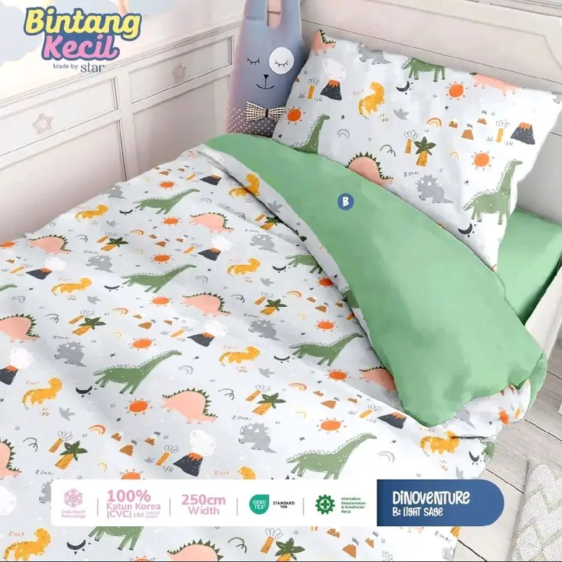Bedcover Set Motif Terbaru Katun Star Anak Ukrn 160x200 - 200x200 6