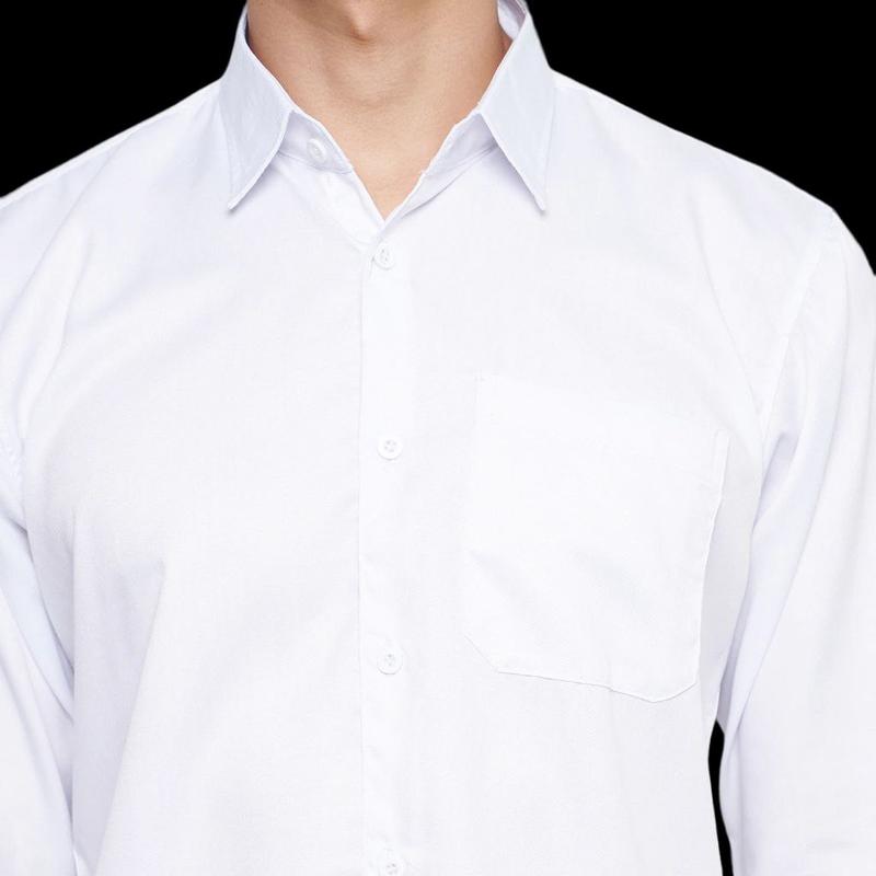 SEKAWANES | Kemeja Pria Lengan Panjang Terbaru Basic Casual Nyaman Katun Lembut Hitam Formal Kerja Garis Tangan Slim Fit Putih 3