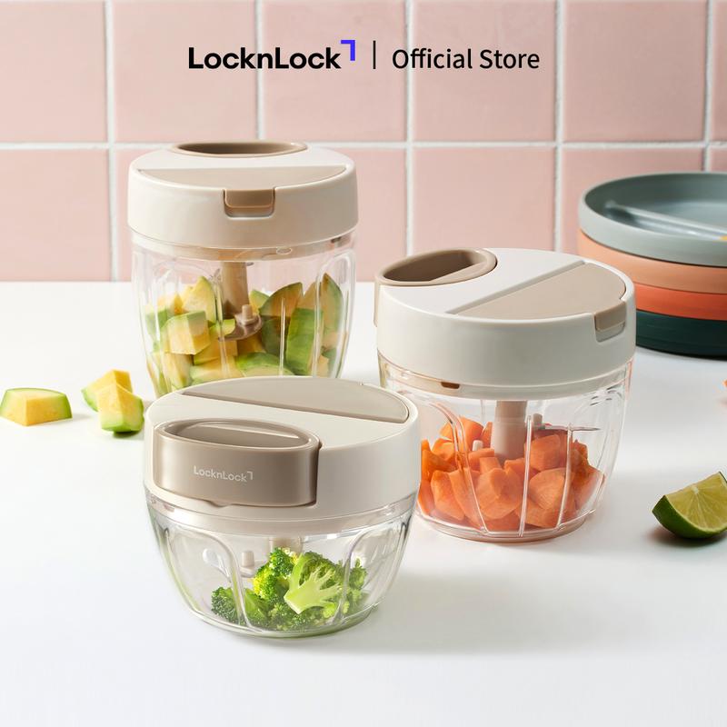 NEW Dụng cụ băm xay thực phẩm có nắp bật LocknLock CKS34 Open Lid Pull Chopper 3 size 400ml 650ml 900ml