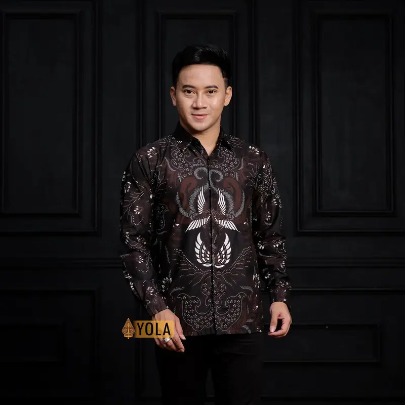 Batik Pria Lengan Panjang BATIK JULUNG SUNGSANG HRB026 motif KERATONAN Kode 002 size M L XL XXL Reguler 1