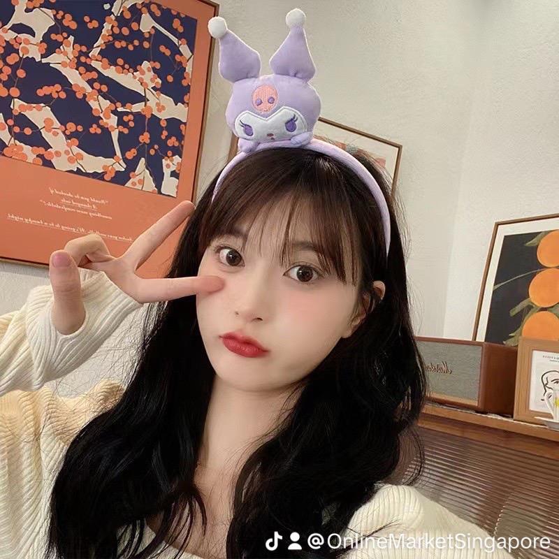 Product Introduction of Sanrio Headband Big-Eared Dog Three-Dimensional Doll Pressed Melody Kuromi Makeup Face Wash Hairpin Cotton Synthetic Nylon Plastic Metal Coating Daily Retro Casual 3