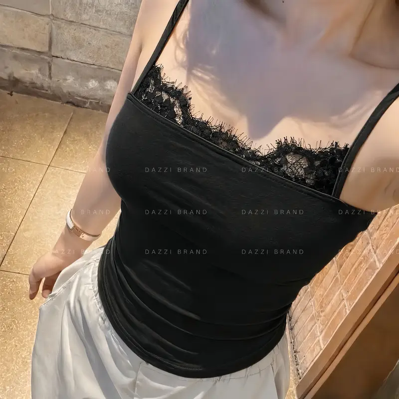 [TIFFANY BLUE MÀU MỚI] Áo 2 dây phối ren chất cotton DAZZI women A088 | BigBuy360 - bigbuy360.vn