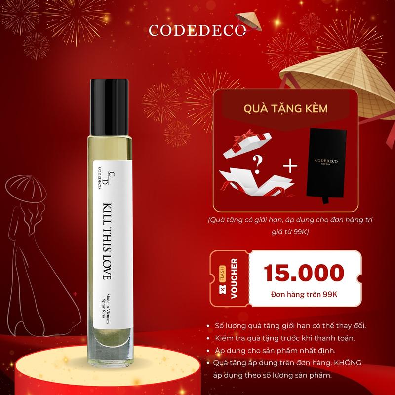 Tinh dầu nước hoa unisex CODEDECO Kill This Love 10ml dạng lăn Perfume Cosmetic