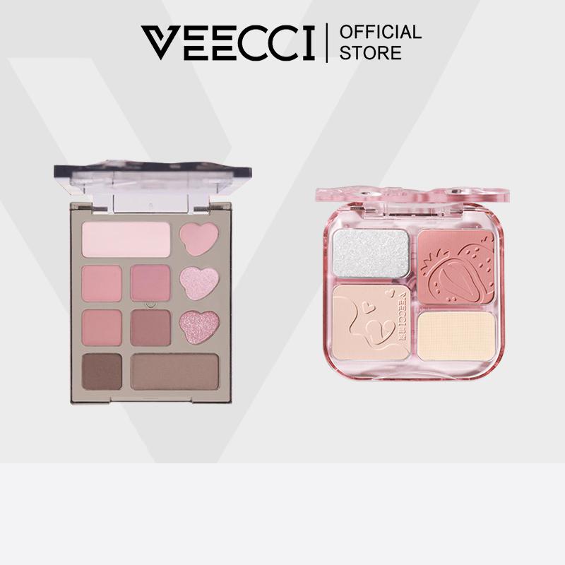 VEECCI Bảng Phấn Mắt 10 Màu MINI 4.2g + Bảng Phấn Má Hồng 9g
