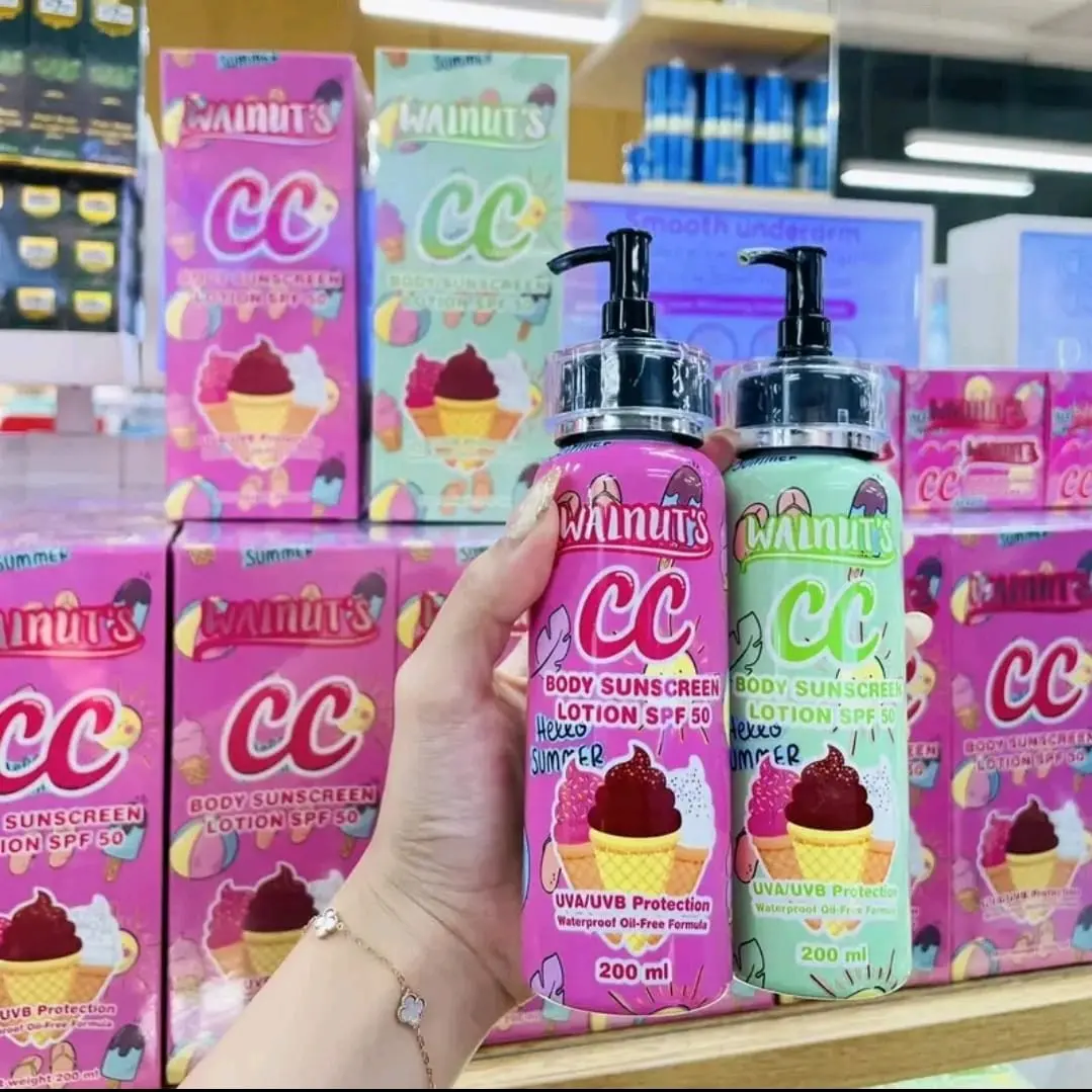WALNUTS CC BODY SUNSCREEN 200GR/ WALNUTS DD BODY SUNSCREEN 135GR/ SUNSCREEN PENCERAH TUBUH ORIGINAL THAILAND
