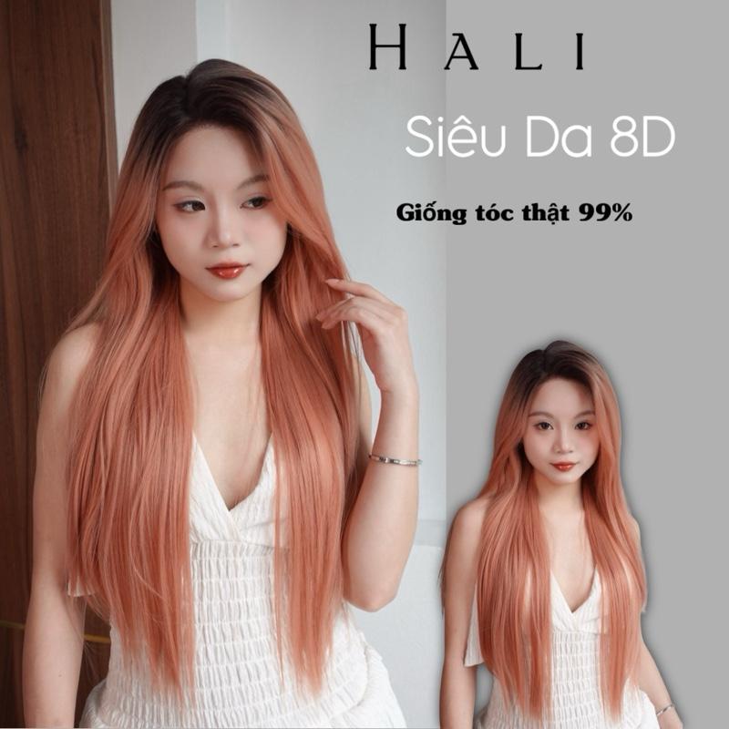 Tóc giả HALI nguyên đầu 8D Balayage Hồng Cam dáng thẳng 70cm Chất tóc protein phủ nano chống rối và suôn mượt tự nhiên giống tóc thật đến 99%