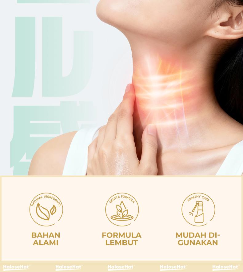 HaloseHat Gel Tenggorokan dengan Bunga Kacang & Daun Mentah - Menenangkan Keringan & Kramatan, Tidak Kental, 20g