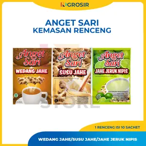 ANGET SARI WEDANG JAHE/SUSU JAHE/JAHE JERUK NIPIS 1 RENCENG ISI 10 SACHET