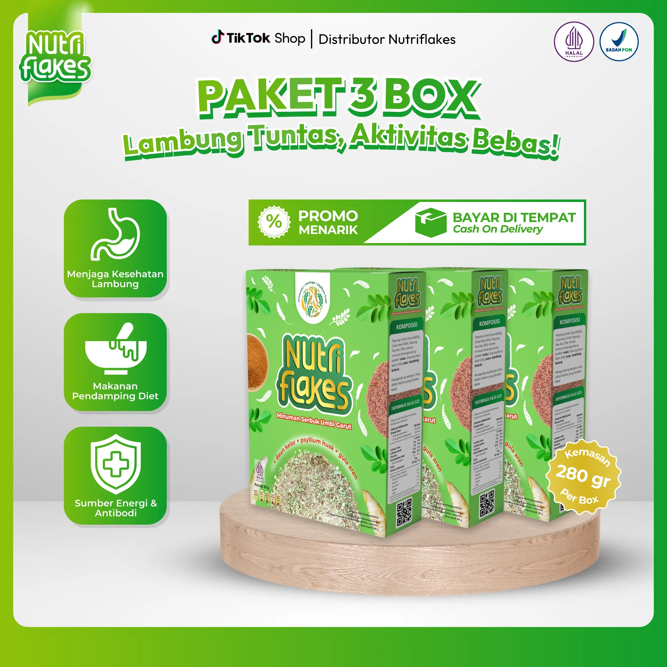 Nutriflakes paket 3 box  Susu Granola Cereal Oatmeal
