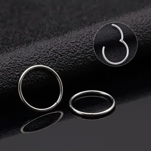 1PCS / 3PCS Anting  Ring Hoop 1.2mm  Clicker Piercing Septum Nose Conch Helix Tragus Lips Stainless Steel