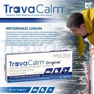 Obat Anti Mabuk Travacalm Perpack Ecer 1 2 3 Pcs Laut Darat Udara Travacalm Original Travel Sickness Tidak Membuat Ngantuk Anti Muntah Cocok Untuk Mancing Dan Perjalanan Anti Mual Motion Sickness 0