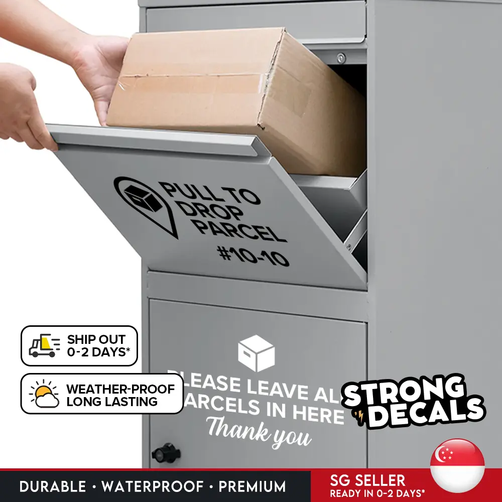 [SG Seller] Parcel Drop Box Decal Custom Delivery Locker Kilov Pigeon Grab Foodpanda
