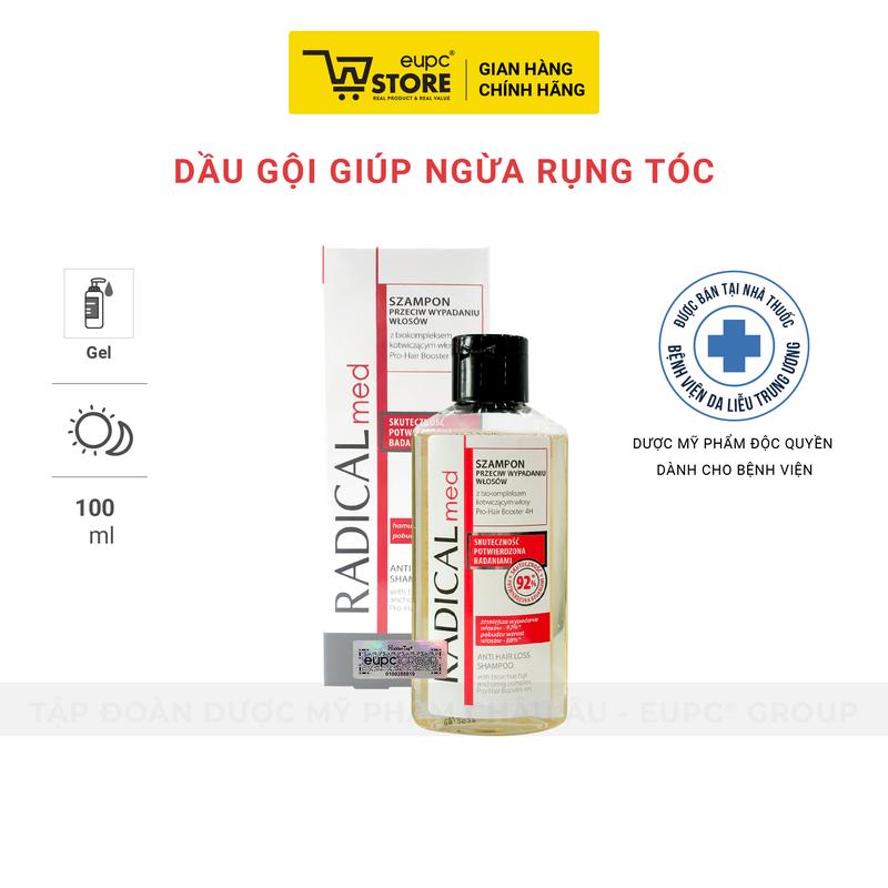 Dầu Gội Giúp Giảm Rụng Tóc Radical Med 100ml Dưỡng Ẩm, Chăm Sóc Tóc & Da Đầu, Giúp Tóc Chắc Khỏe EUPC STORE