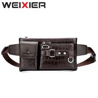 Gambar WEIXIER YB9557 Tas Selempang Pria Kulit Waistbag Anti Air - Brown dari Weixier Indonesia Kota Surabaya 2 Tokopedia
