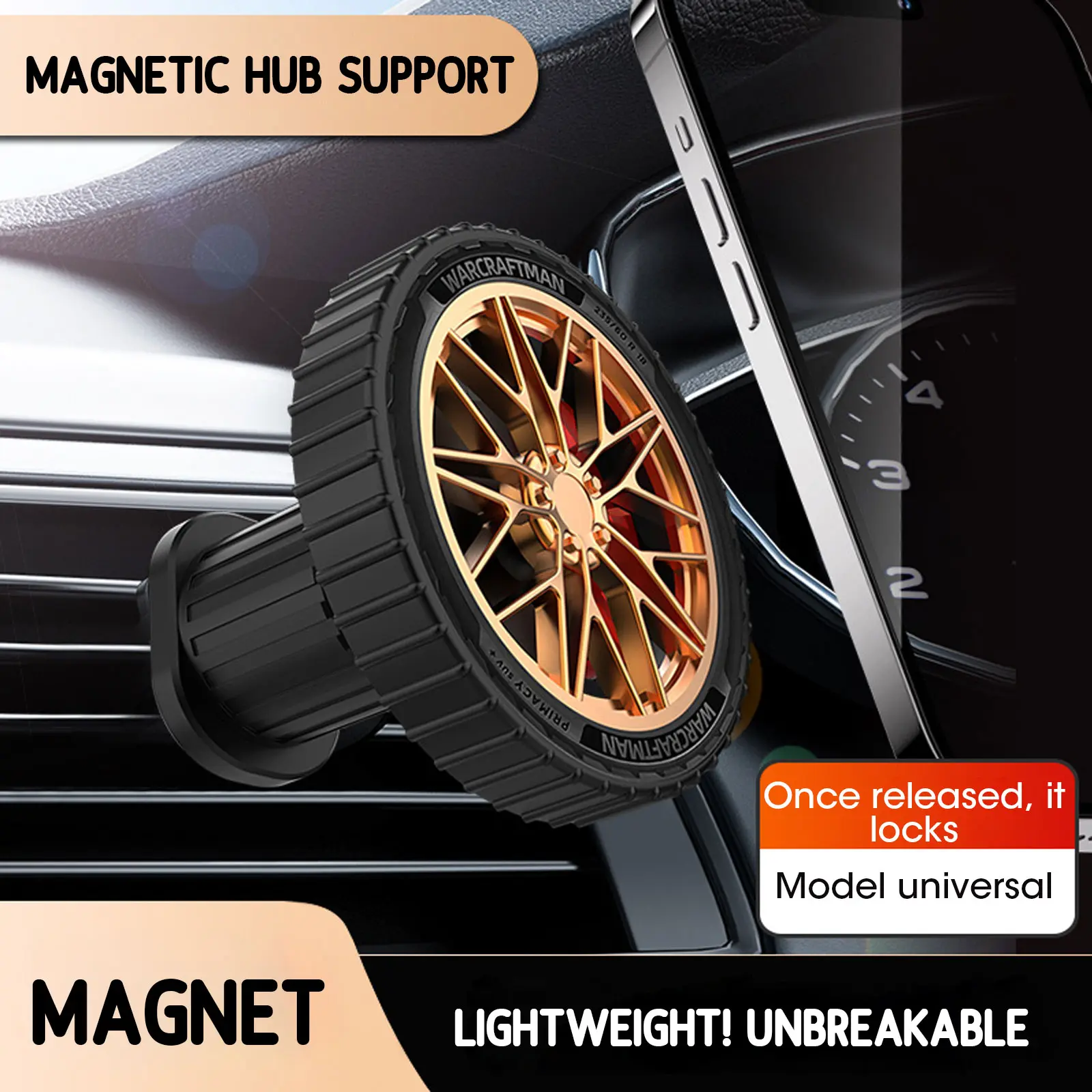 Car mobile phone holder Unique air outlet car wheel mobile phone holder navigation mobile phone holder magnetic car supplies