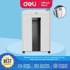 DELI PENGHANCUR KERTAS 10LEMBAR KAPASITAS UKURAN 4*25MM HITAM E9952