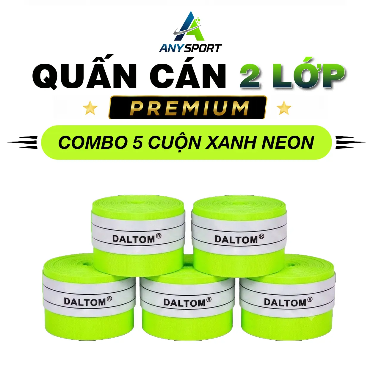 5 CUỘN XANH NEON 2 LỚP