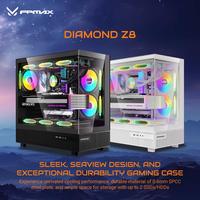 Gambar FPMAX Diamond Z8 - Modern Aesthetic Panoramic Tempered Glass Mid Tower ATX Gaming Case I - Black  dari Duta Mandiri Infokom Kota Administrasi Jakarta Pusat 1 Tokopedia
